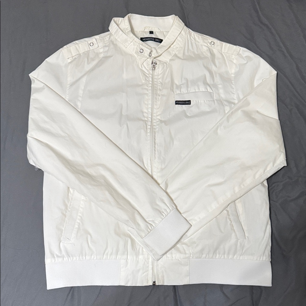 Members Only Classic White Windbreaker